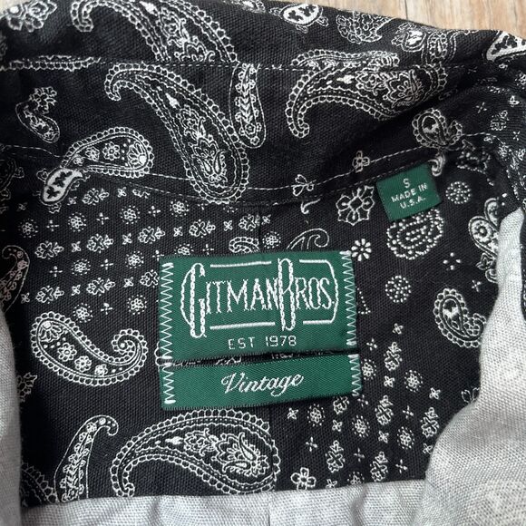 Gitman Bros Vintage Bandana Button Down Long Sleeve Western Made in USA Small - Picture 3 of 9